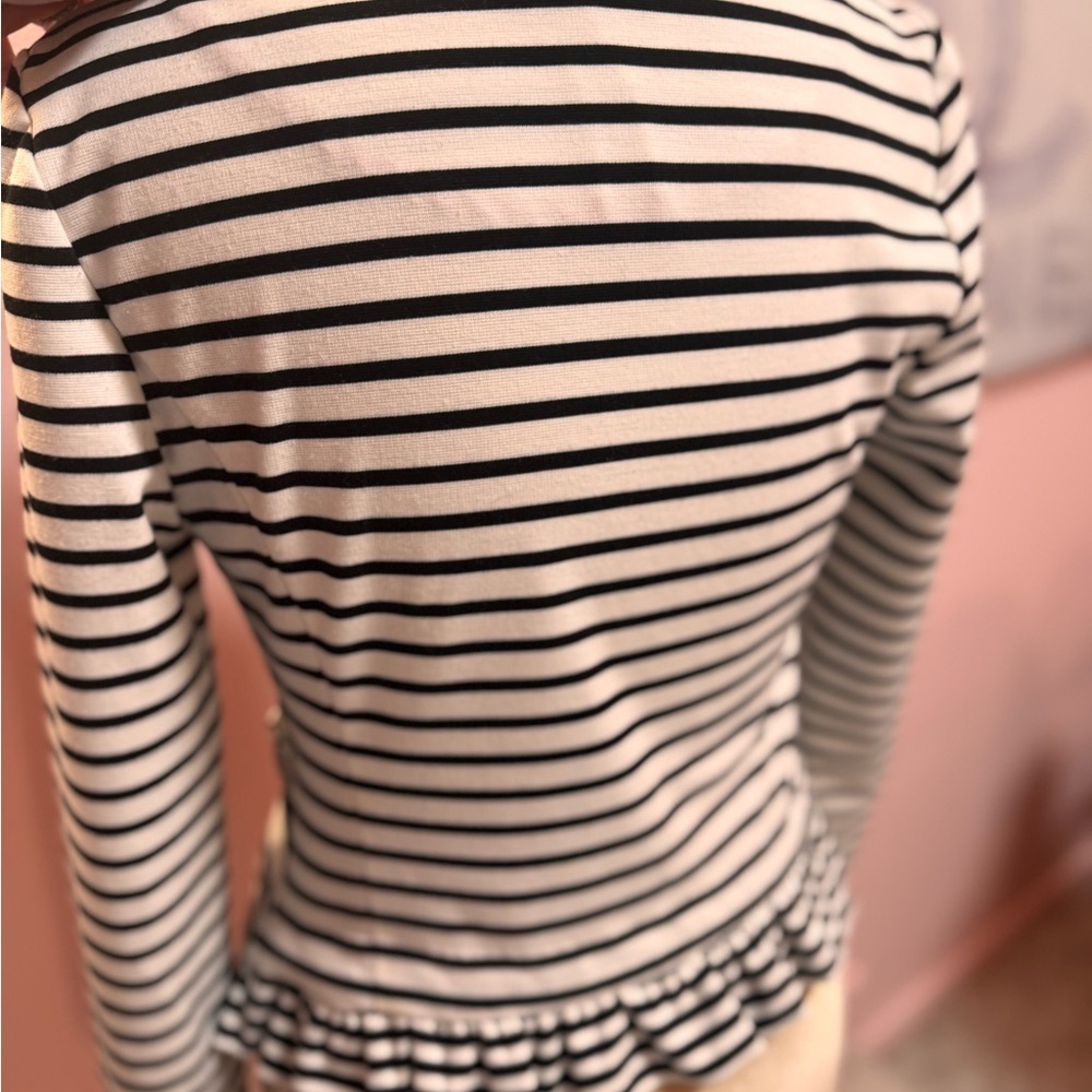 Maison Jules Classic Black and White Striped Women's Blazer - Picture 2 of 7